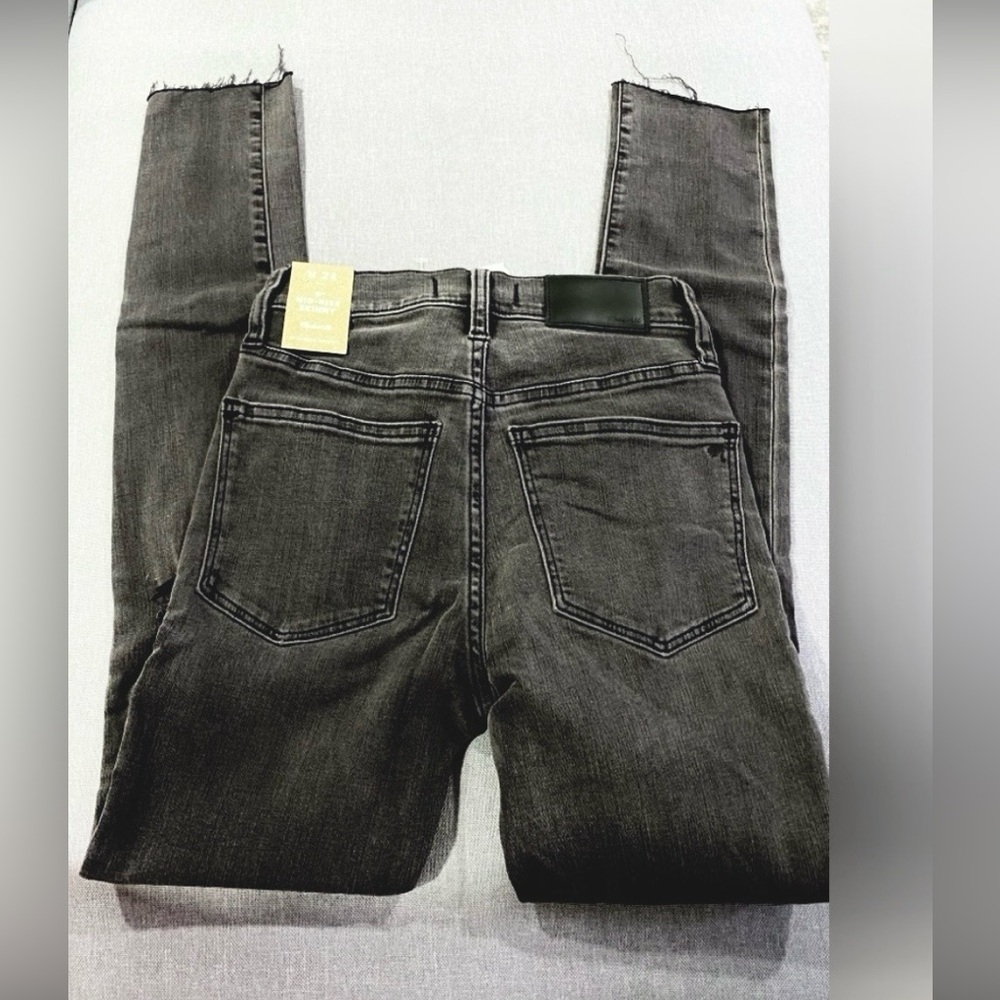 Madewell High Rise Skinny Jeans 24 NWT Washed Black Distressed Magic Pockets - Picture 5 of 8